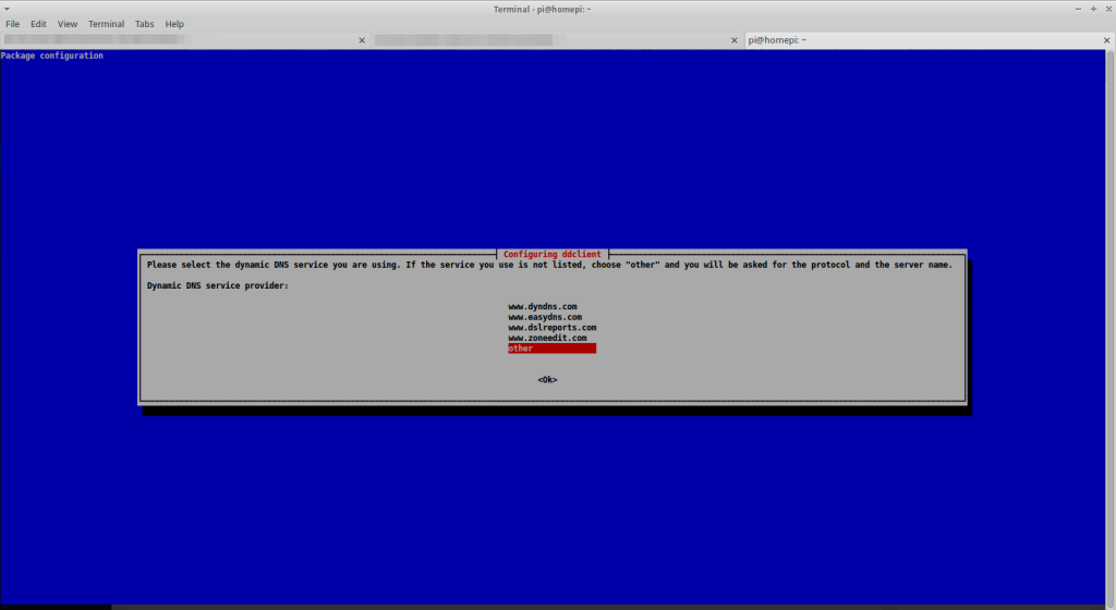 Run a DynDNS client under Raspbian - Service provider