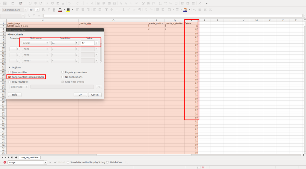 Remove empty rows