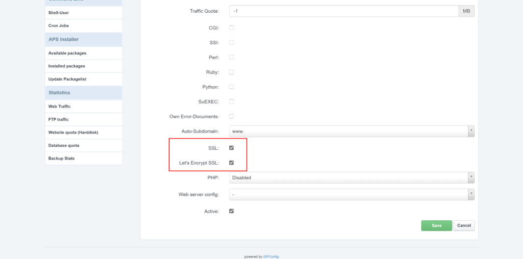 Enable SSL and Let's Encrypt